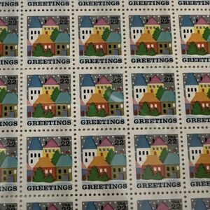 MNH 1986 Scott #2245 Greetings “Village” 22 Cent Sheet of 100 Stamps
